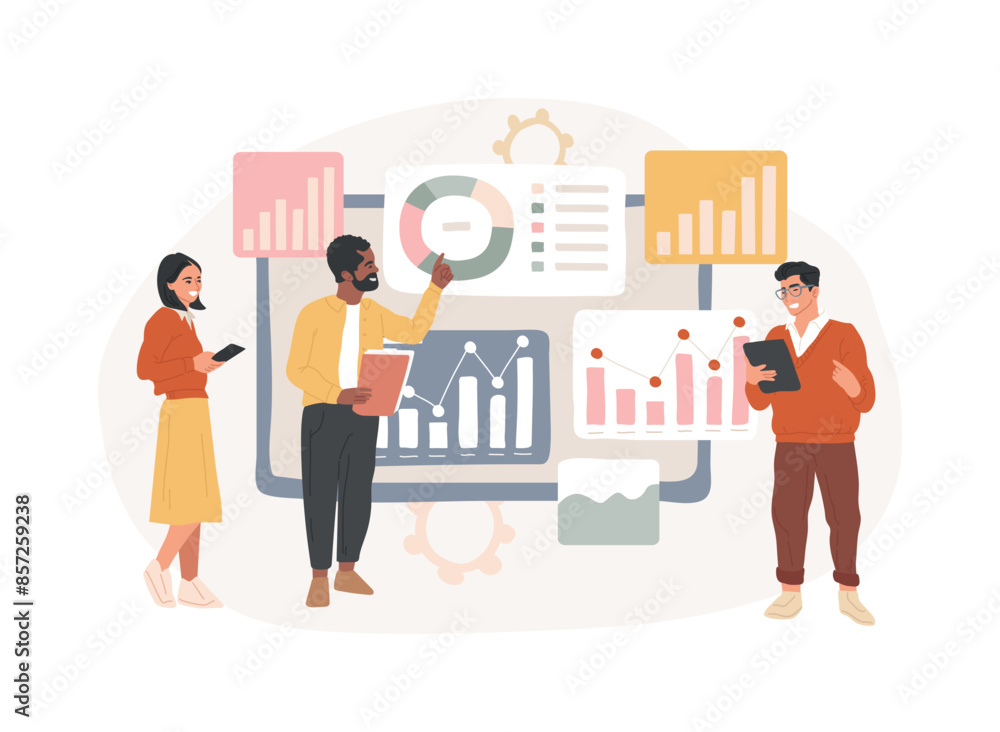 Business analysis isolated concept vector illustration.