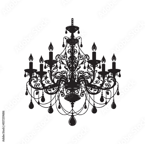 chandelier vector illustration icon silhouette style