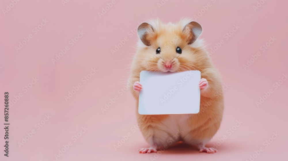 Cute hamster holding a message board Cute hamster holding a message board