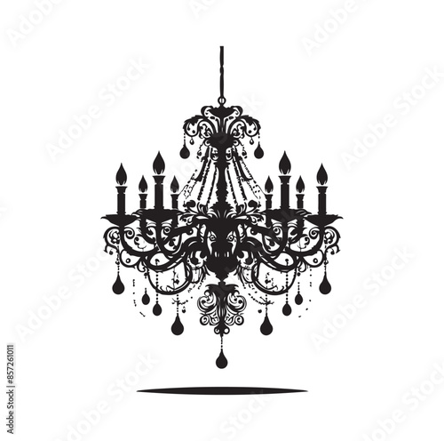 chandelier vector illustration icon silhouette style