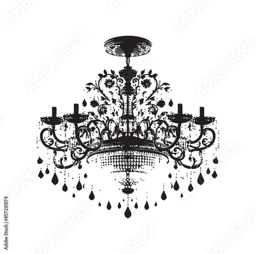 chandelier vector illustration icon silhouette style