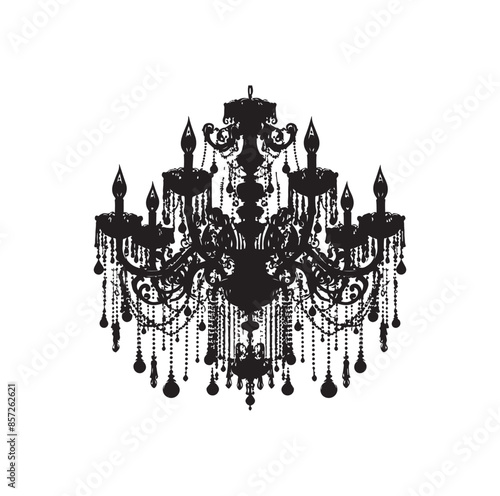chandelier vector illustration icon silhouette style
