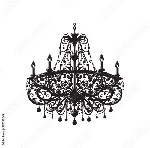 chandelier vector illustration icon silhouette style