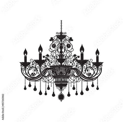 chandelier vector illustration icon silhouette style