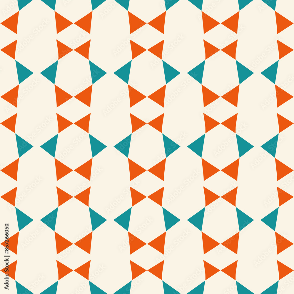 A pattern of triangles in blue, orange, and white A pattern of triangles in blue, orange, and white
