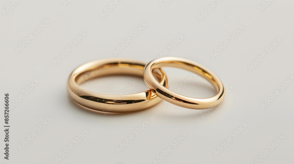 Minimalistic golden wedding rings isolated Minimalistic golden wedding rings isolated
