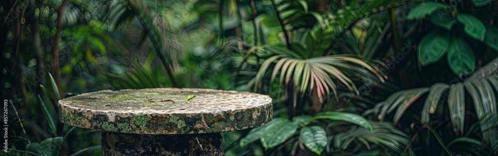 Tropical Garden with Stone Podium Display