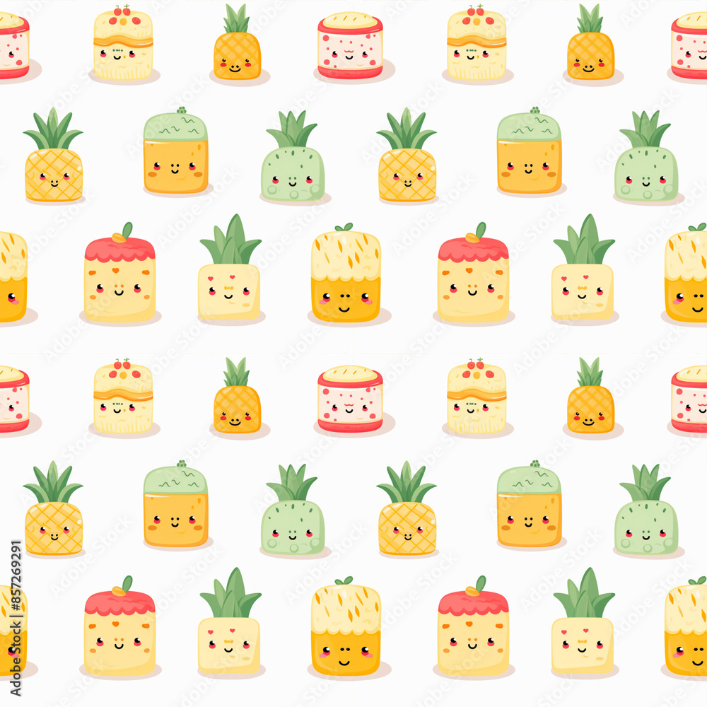 Obraz premium seamless pattern with pineapple