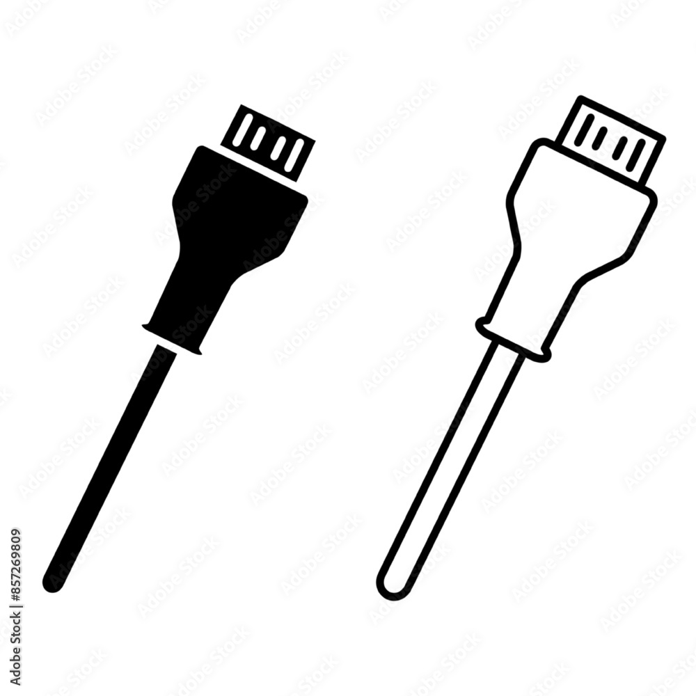 usb charging plug icon on white background usb charging plug icon on white background