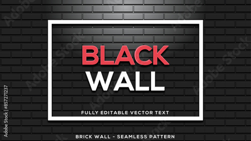 red and white vector text on black brick wall background