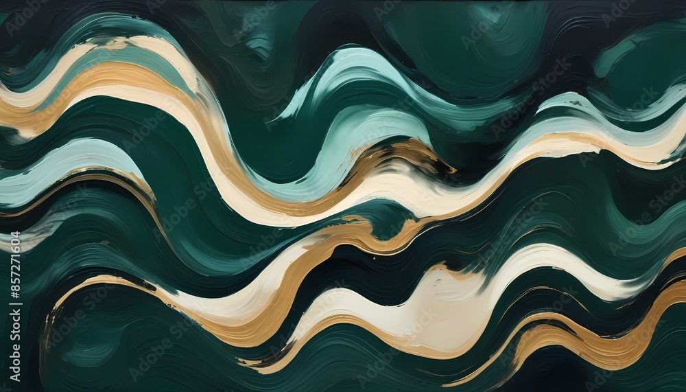 Wavy flowy trendy modern background. 3d banner in emerald-royal color. Abstract dark green texture. Generative AI, Generative, AI, Abstract-Art, Painting-Art, Provocative-Art, Watercolor-Art Wavy flowy trendy modern background. 3d banner in emerald-royal color. Abstract dark green texture. Generative AI, Generative, AI, Abstract-Art, Painting-Art, Provocative-Art, Watercolor-Art
