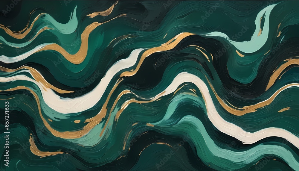 Wavy flowy trendy modern background. 3d banner in emerald-royal color. Abstract dark green texture. Generative AI, Generative, AI, Abstract-Art, Painting-Art, Provocative-Art, Watercolor-Art Wavy flowy trendy modern background. 3d banner in emerald-royal color. Abstract dark green texture. Generative AI, Generative, AI, Abstract-Art, Painting-Art, Provocative-Art, Watercolor-Art