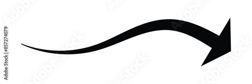 Abstract Curved black Arrow. Market movements creative concept charts, infographics. Red curve arrow of trend on transparent. Trading stock news impulses. Realistic 3d vector design