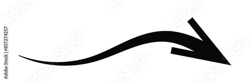 Abstract Curved black Arrow. Market movements creative concept charts, infographics. Red curve arrow of trend on transparent. Trading stock news impulses. Realistic 3d vector design