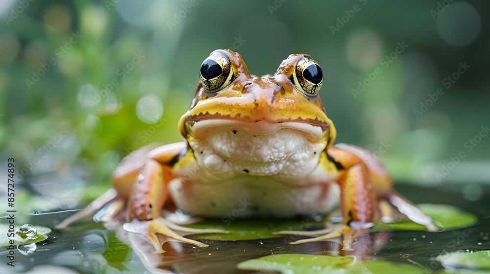frog on green pond. frog on green pond.