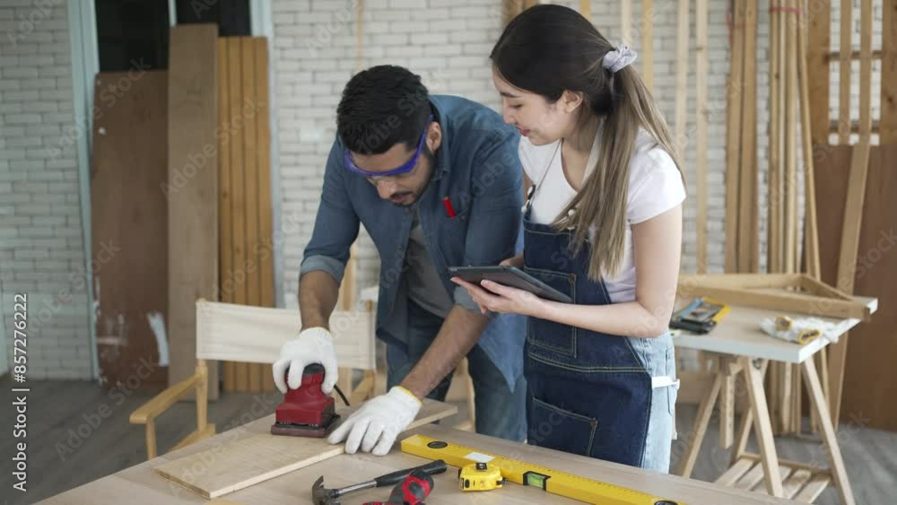 Carpenters are working at woodshop. Carpenters are working at woodshop.