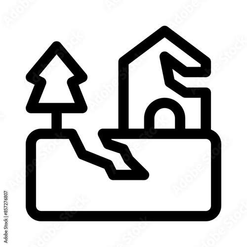 ruined line icon