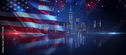 Patriot day with flag of USA. We will never forget, 911 remembrance day.