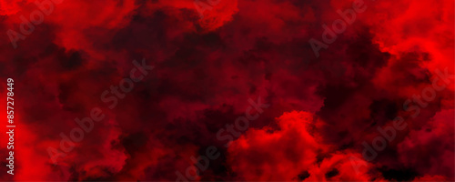 Red grunge textured wall background. Vector illustration. Beautiful stylist modern red texture background with smoke. Abstract Watercolor red grunge background painting. Beautiful stylist modern red