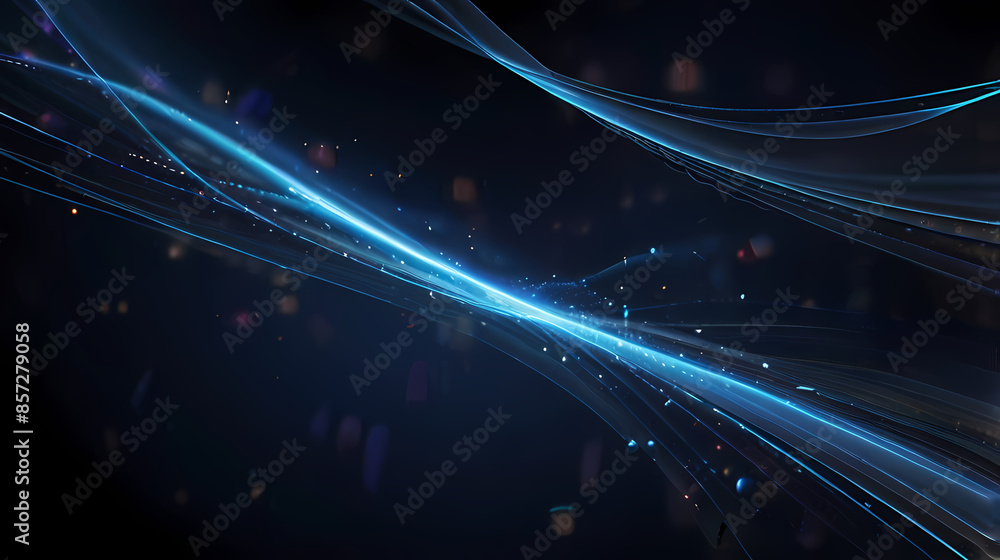 Abstract light background featuring ethereal, wispy strands of light in a midnight blue setting Abstract light background featuring ethereal, wispy strands of light in a midnight blue setting