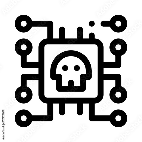 skull line icon