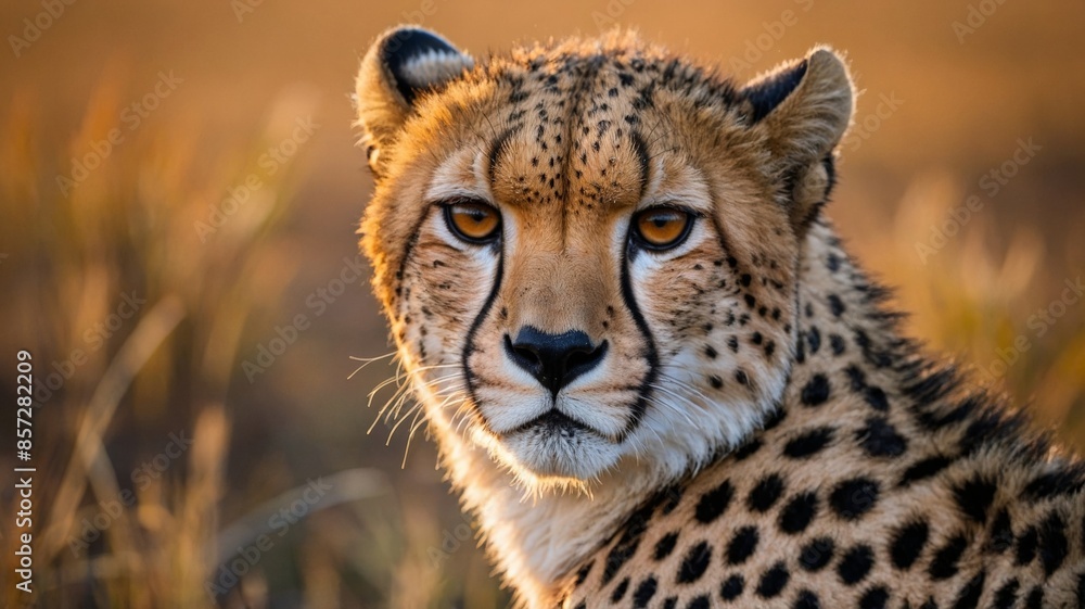 Majestic and beautiful cheetah in the African savanna, sunset in the background, wildlife, wild animal. Majestic and beautiful cheetah in the African savanna, sunset in the background, wildlife, wild animal.