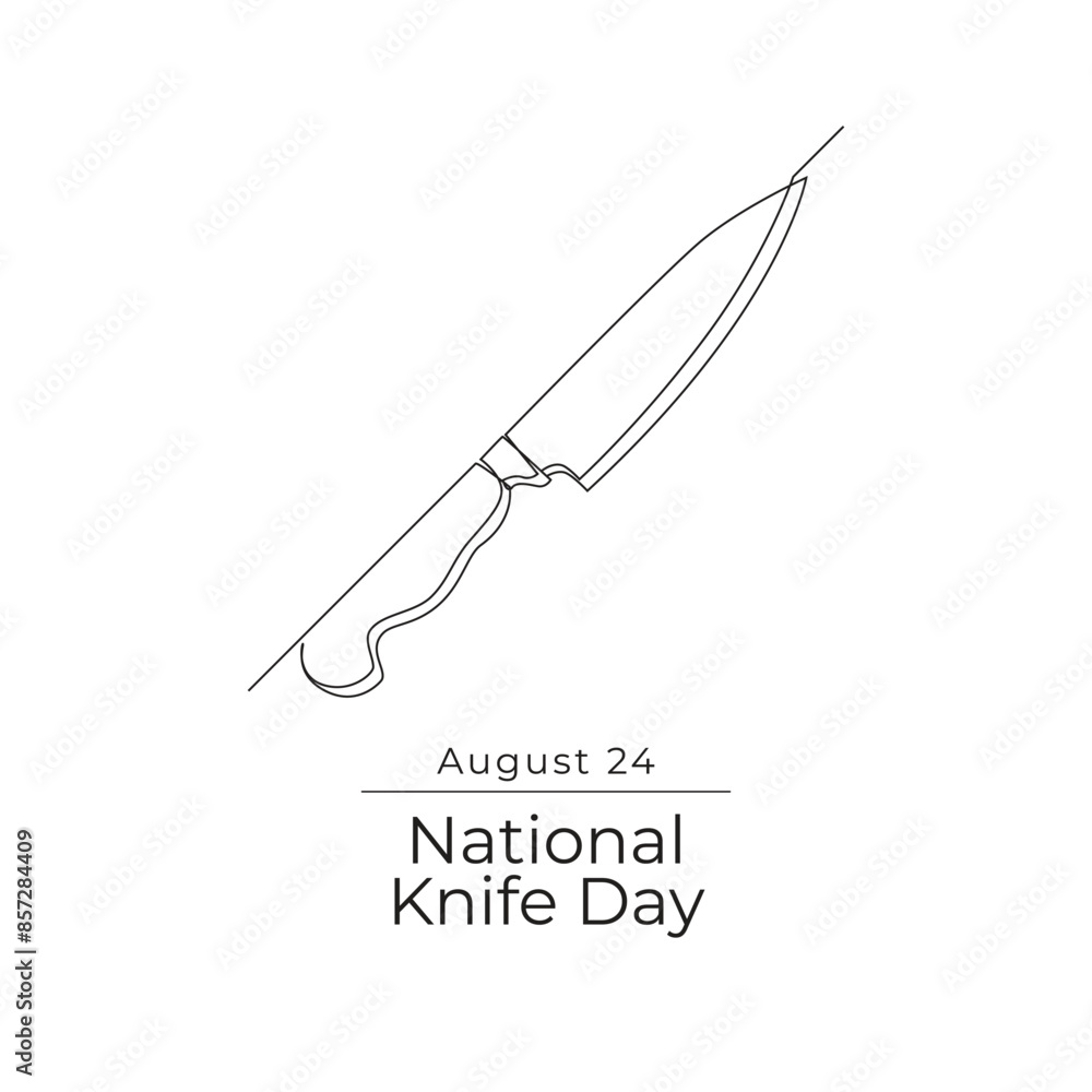 Obraz premium National knife day line art vector design. vector line ribbon. continuous line. eps 10.