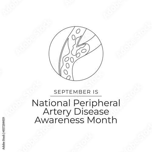 National Peripheral Artery Disease Awareness Month line art vector design. vector ribbon. eps 10. continuous line.