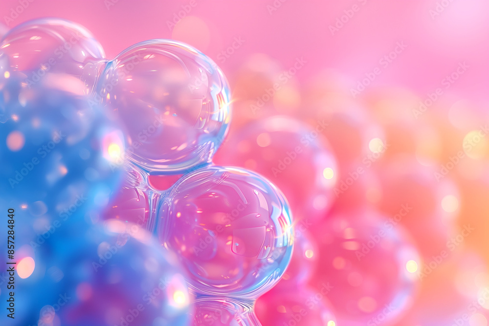 A close up of a bunch of colorful bubbles. The bubbles are in various shades of blue and pink, and they are arranged in a way that creates a sense of depth and movement A close up of a bunch of colorful bubbles. The bubbles are in various shades of blue and pink, and they are arranged in a way that creates a sense of depth and movement