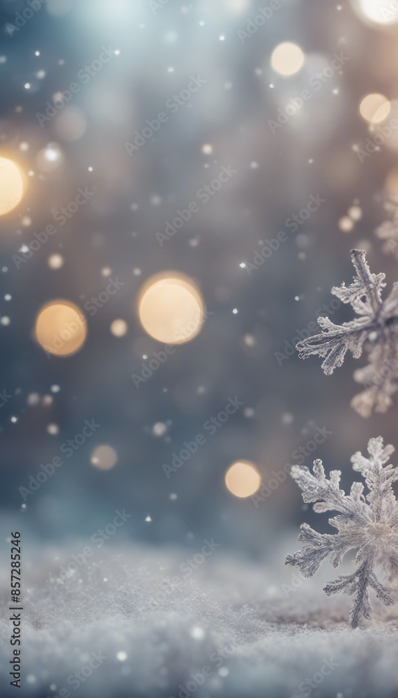 Decorative winter border with snowflakes Decorative winter border with snowflakes