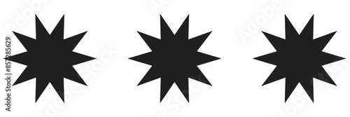 Bahai icon set. nine pointed Baha vector icon. Persian star symbol for UI designs.