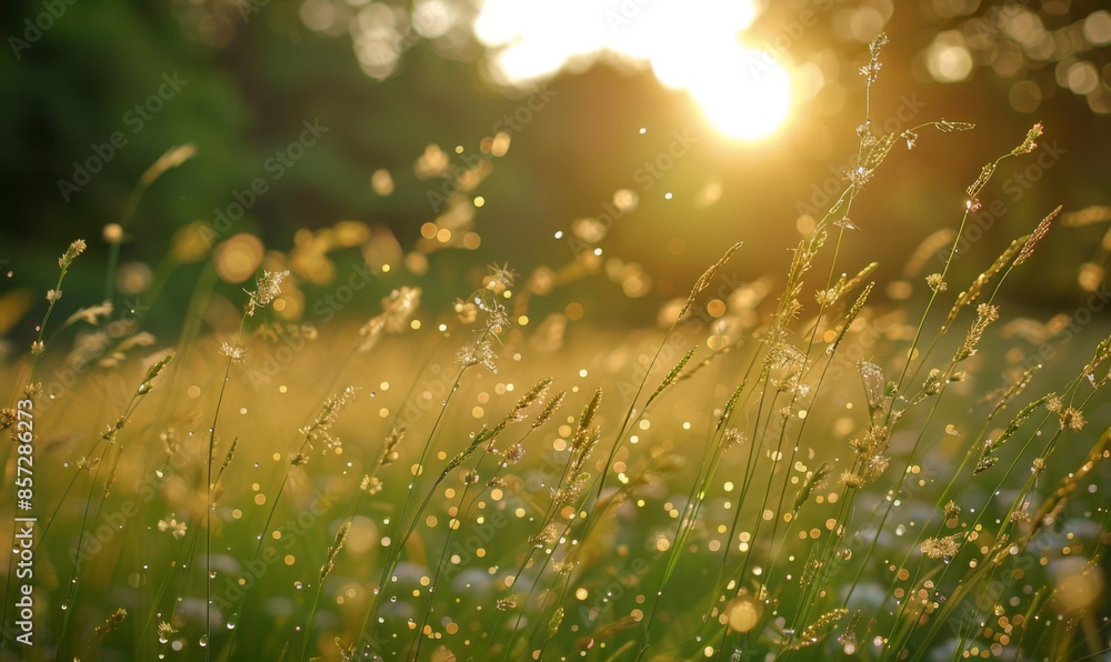 Swaying grass in a sunlit meadow Swaying grass in a sunlit meadow