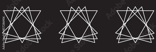 Bahai icon set. nine pointed Baha vector icon. Persian star symbol for UI designs.