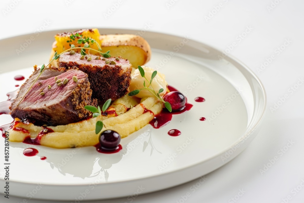 Culinary Masterpiece: Alaskan Caribou with Spicy Gingerbread and Boniato Squash Puree Culinary Masterpiece: Alaskan Caribou with Spicy Gingerbread and Boniato Squash Puree