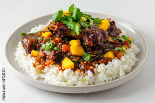 Mouthwatering Caribbean Oxtail with Tangy Mango Chow