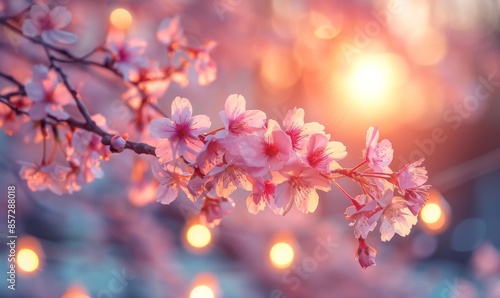 Blooming cherry blossoms