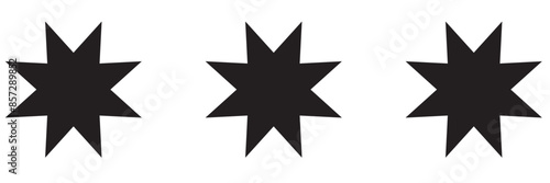 Bahai icon set. nine pointed Baha vector icon. Persian star symbol for UI designs. photo