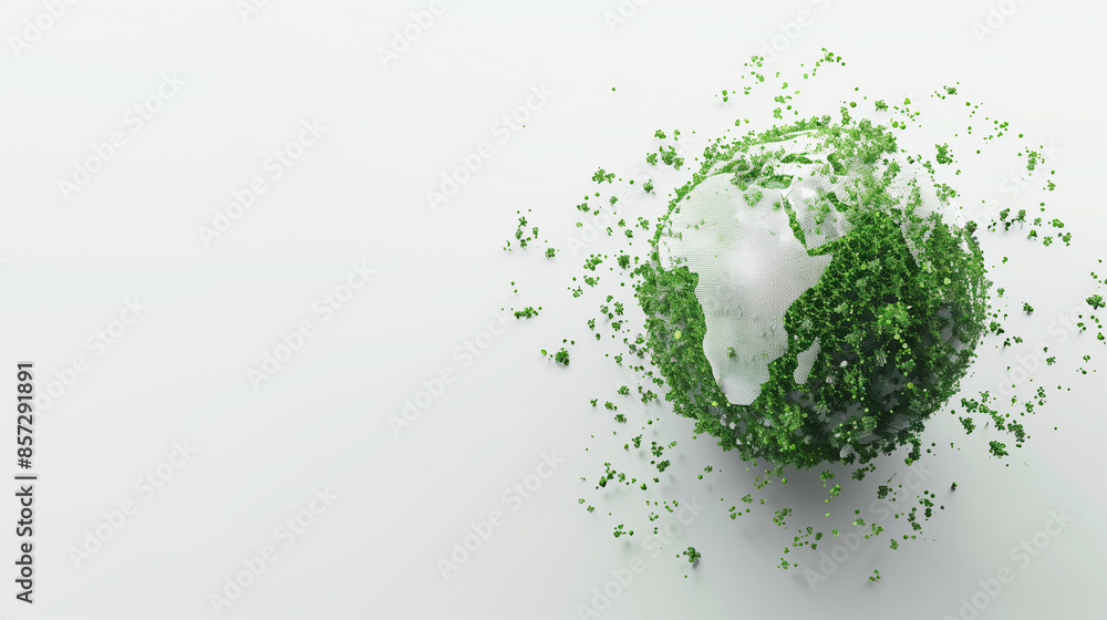 Earth Day concept on a white background, emphasizing World Environment Day. Generative AI enhancing eco-friendly visuals Earth Day concept on a white background, emphasizing World Environment Day. Generative AI enhancing eco-friendly visuals