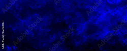 Blue background with clouds, dark blue grunge texture with grainy, Light ink canvas for modern creative grunge design. Watercolor on deep dark blue paper background. Vivid textured aquarelle painted 