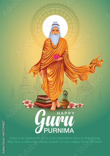 Creative vector Illustration for the Day Of Honoring Celebration Guru Purnima. abstract vector illustration design