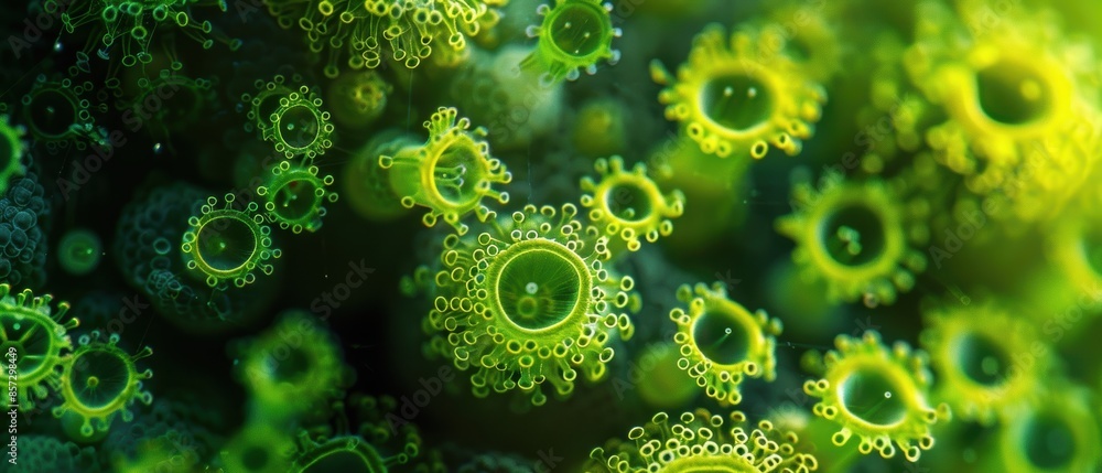 Extreme close-up of algae cells Extreme close-up of algae cells