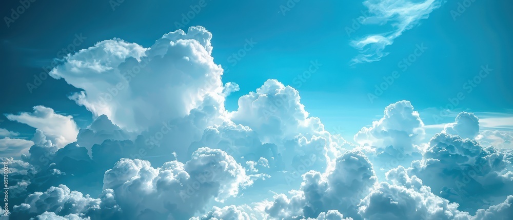 Fluffy cumulus clouds against a bright blue sky, ideal for a cheerful and uplifting background, Photorealistic, captured with a 50mm prime lens, Fluffy cumulus clouds against a bright blue sky, ideal for a cheerful and uplifting background, Photorealistic, captured with a 50mm prime lens,
