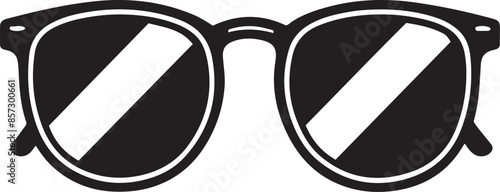 Summer eye glasses. Sunglass silhouette vector illustration.