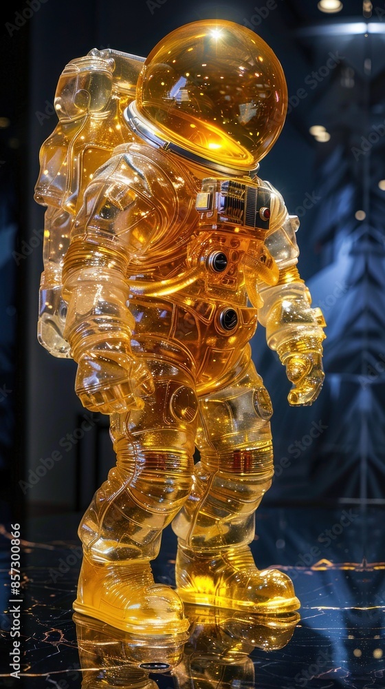 Obraz premium Golden astronaut suit with luminous abstract details