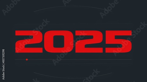 Wallpaper Mural The image displays the year "2025" in bold red digits on a dark background Torontodigital.ca