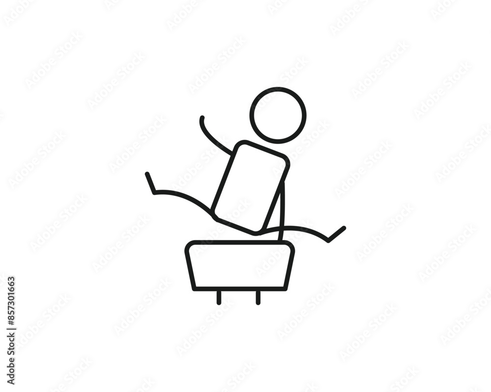Stick man gymnast icon vector symbol design illustration Stick man gymnast icon vector symbol design illustration