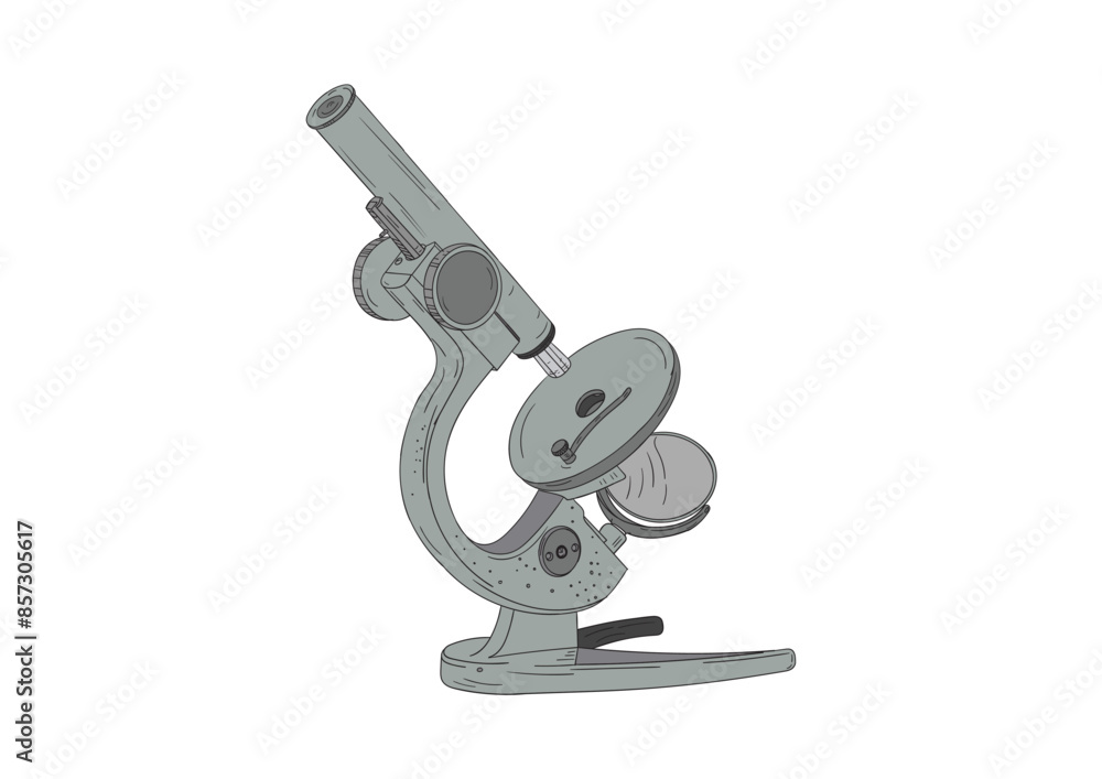 hand drawn microscope concept. scribble gray microscope hand drawn microscope concept. scribble gray microscope