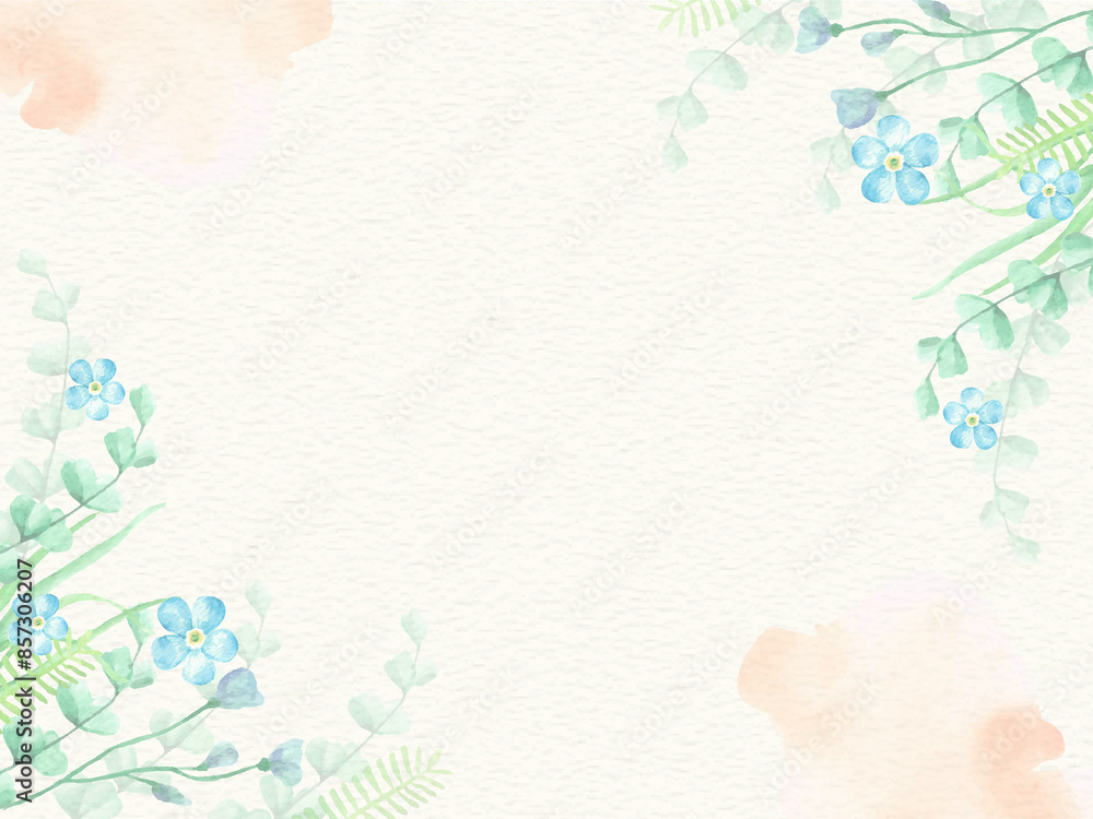 blue flowers arrangement on watercolor
background blue flowers arrangement on watercolor
background