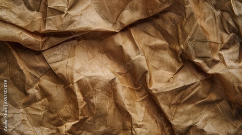 Wallpaper Mural Detailed close up of a textured background with crumpled brown fabric Torontodigital.ca