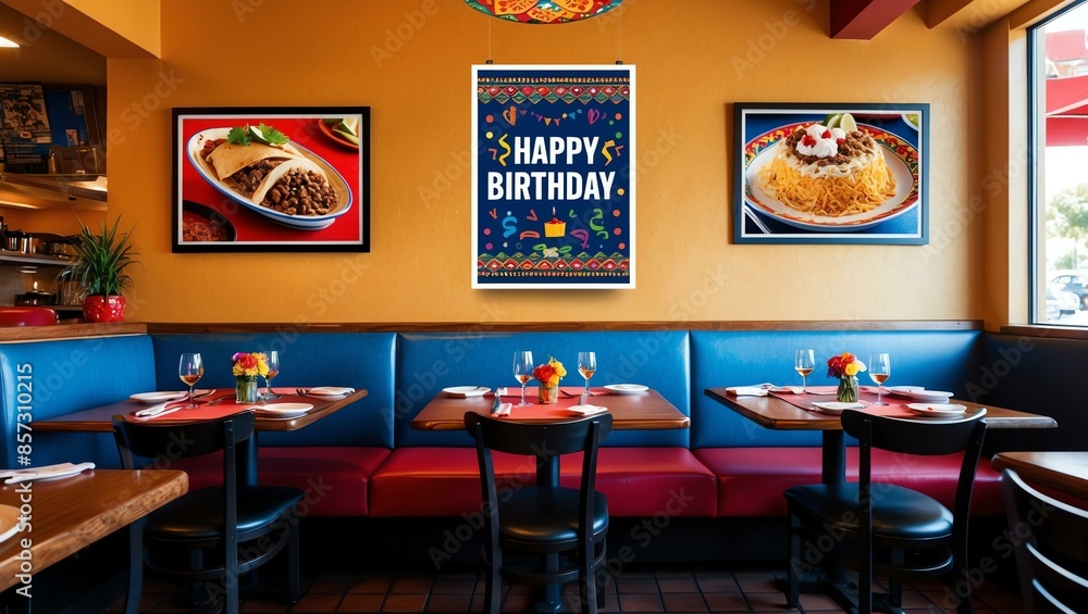 realistic photography of a birthday in a mexican resta background realistic photography of a birthday in a mexican resta background